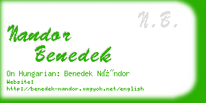 nandor benedek business card